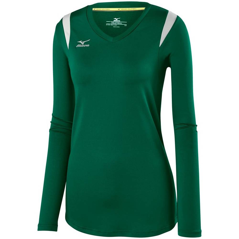 Mizuno Balboa 5.0 Long Sleeve - Bayan Forma - Yeşil/Gümüş Türkiye (ALQJXV-371)